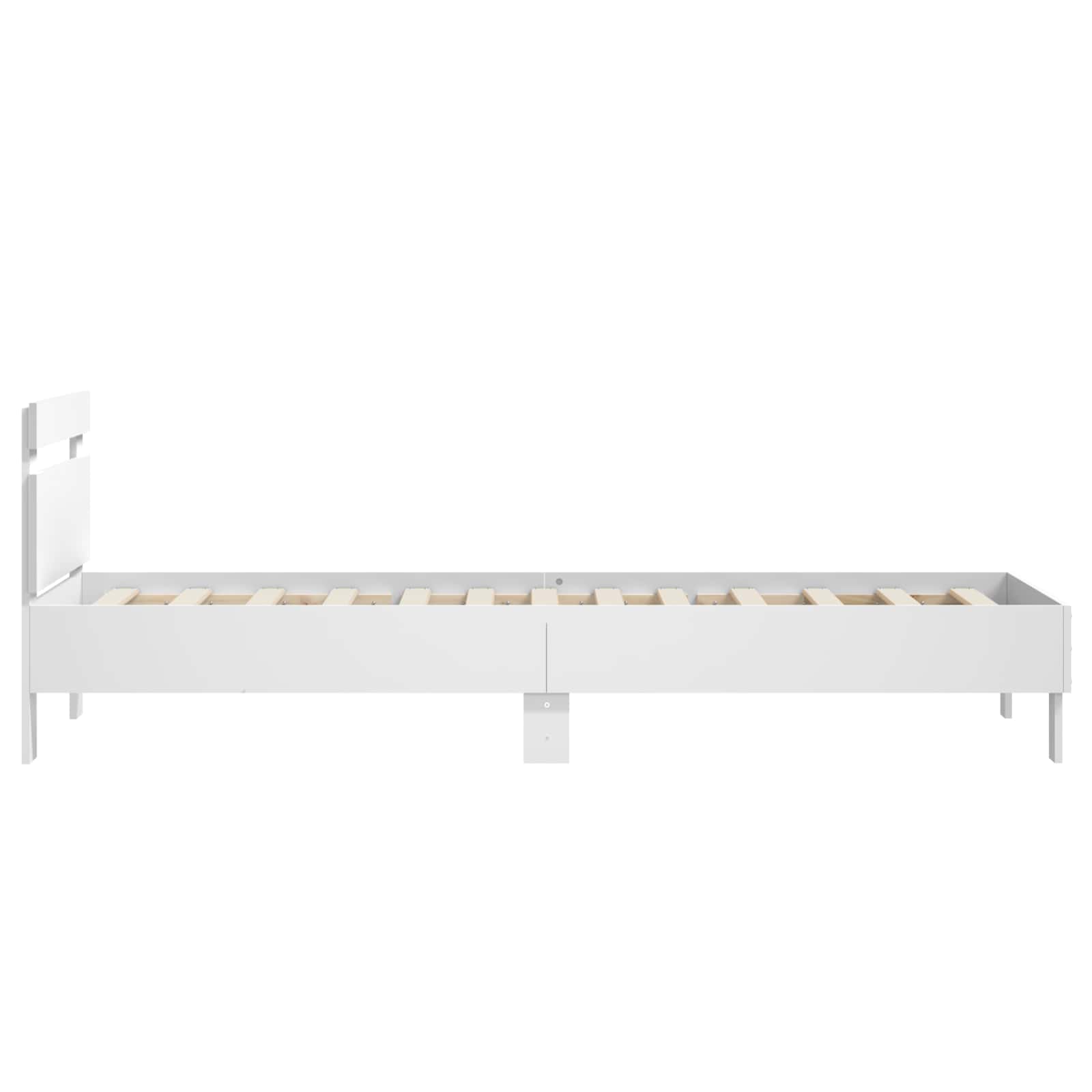 vidaXL Bettgestell mit Kopfteil Weiß 80 x 200 cm Holzwerkstoff