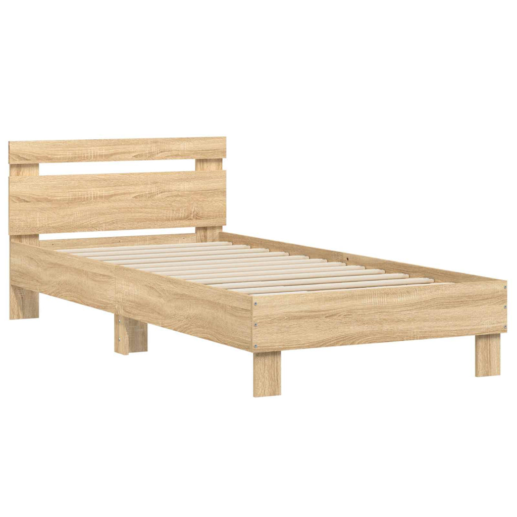 vidaXL Bettgestell mit Kopfteil Sonoma-Eiche 80 x 200 cm Holzwerkstoff