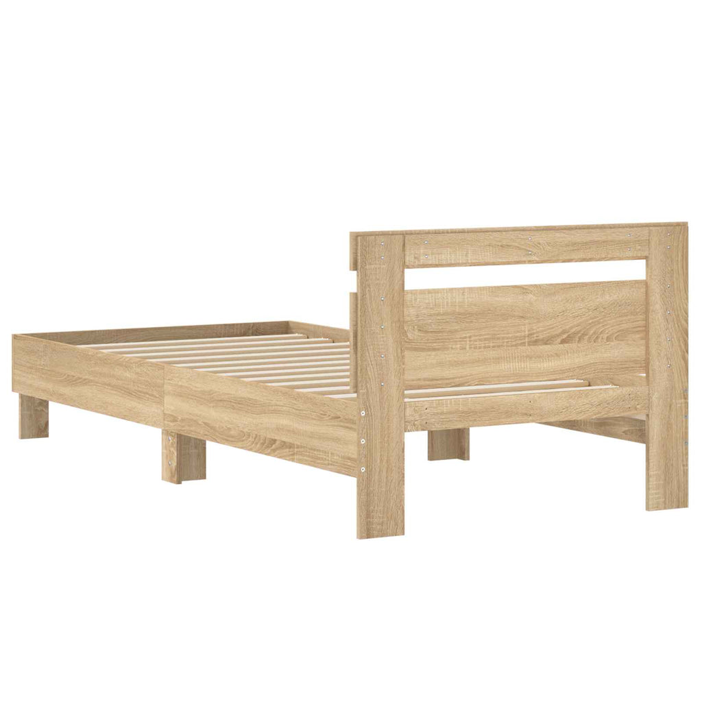 vidaXL Bettgestell mit Kopfteil Sonoma-Eiche 80 x 200 cm Holzwerkstoff