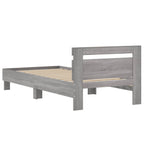 vidaXL Bettgestell mit Kopfteil Grau Sonoma 80 x 200 cm Holzwerkstoff