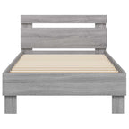vidaXL Bettgestell mit Kopfteil Grau Sonoma 80 x 200 cm Holzwerkstoff