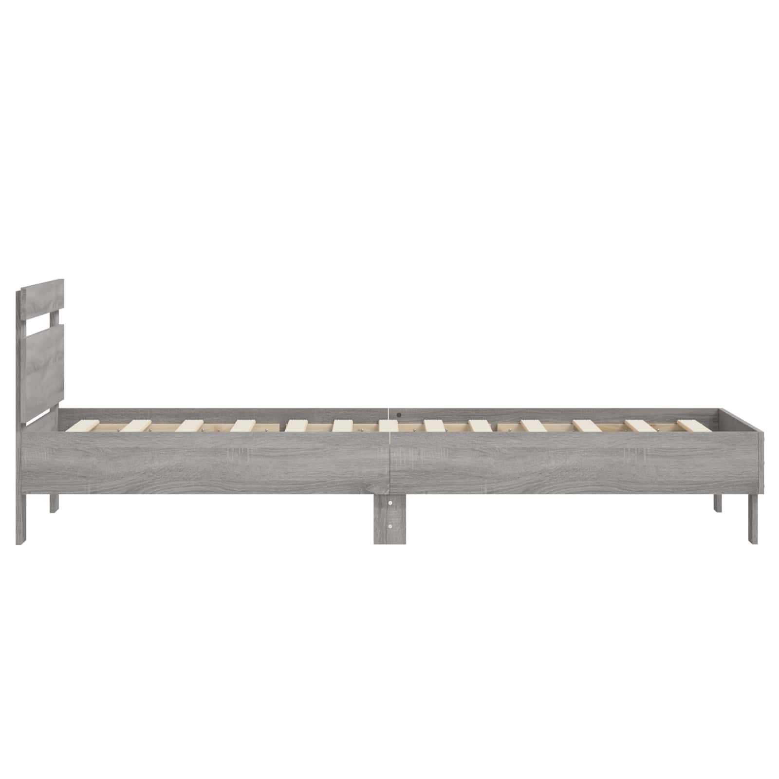 vidaXL Bettgestell mit Kopfteil Grau Sonoma 80 x 200 cm Holzwerkstoff