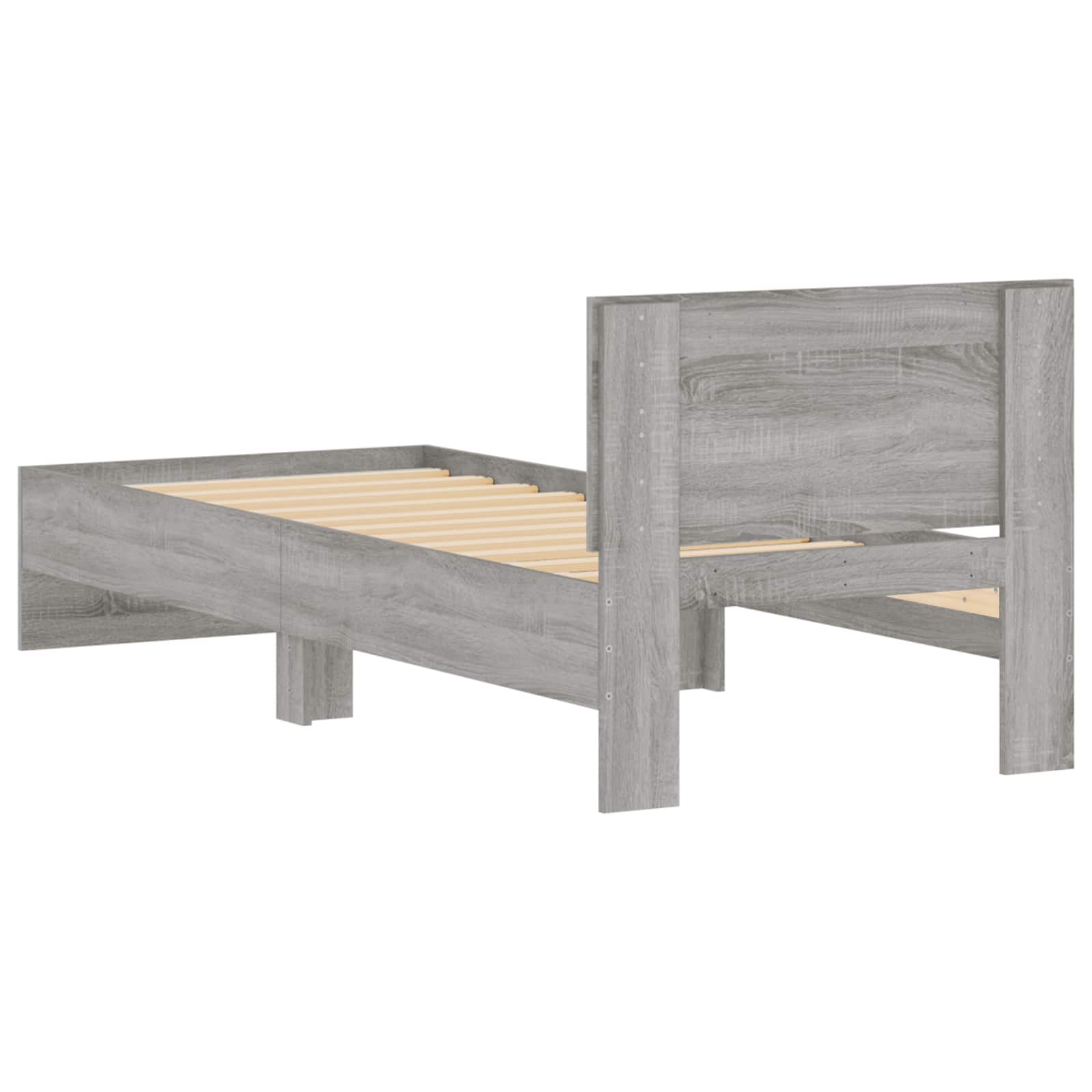 vidaXL Bettgestell mit Kopfteil Grau Sonoma 80 x 200 cm
