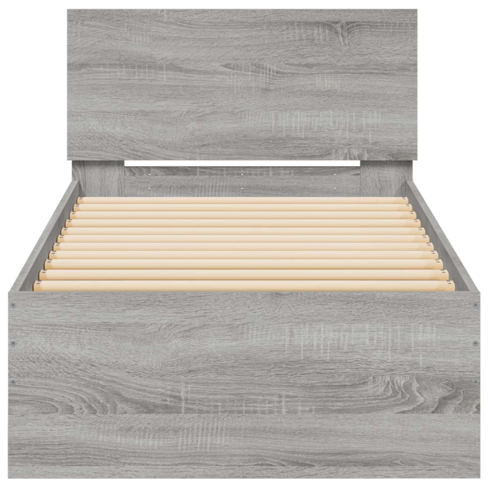 vidaXL Bettgestell mit Kopfteil Grau Sonoma 80 x 200 cm