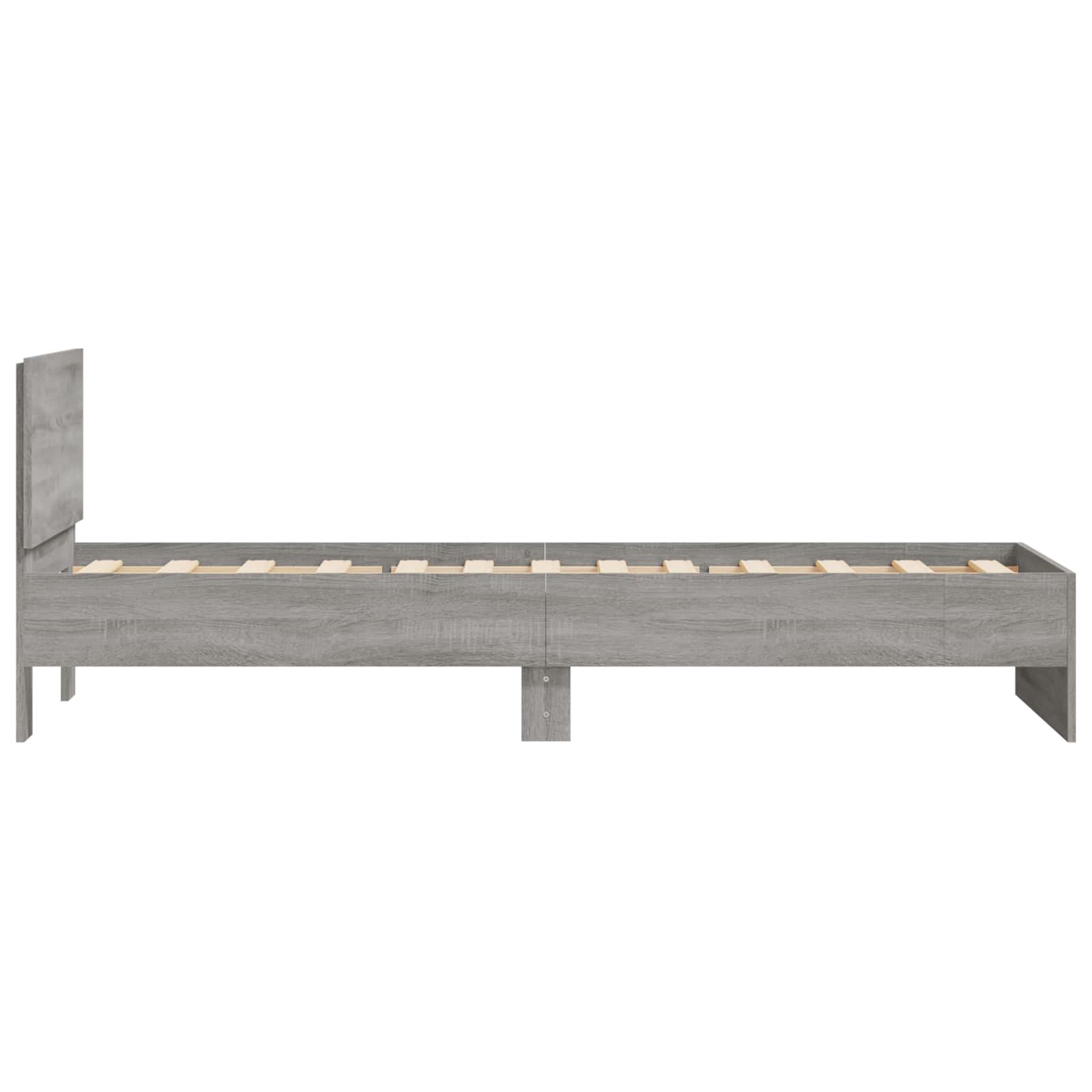 vidaXL Bettgestell mit Kopfteil Grau Sonoma 80 x 200 cm