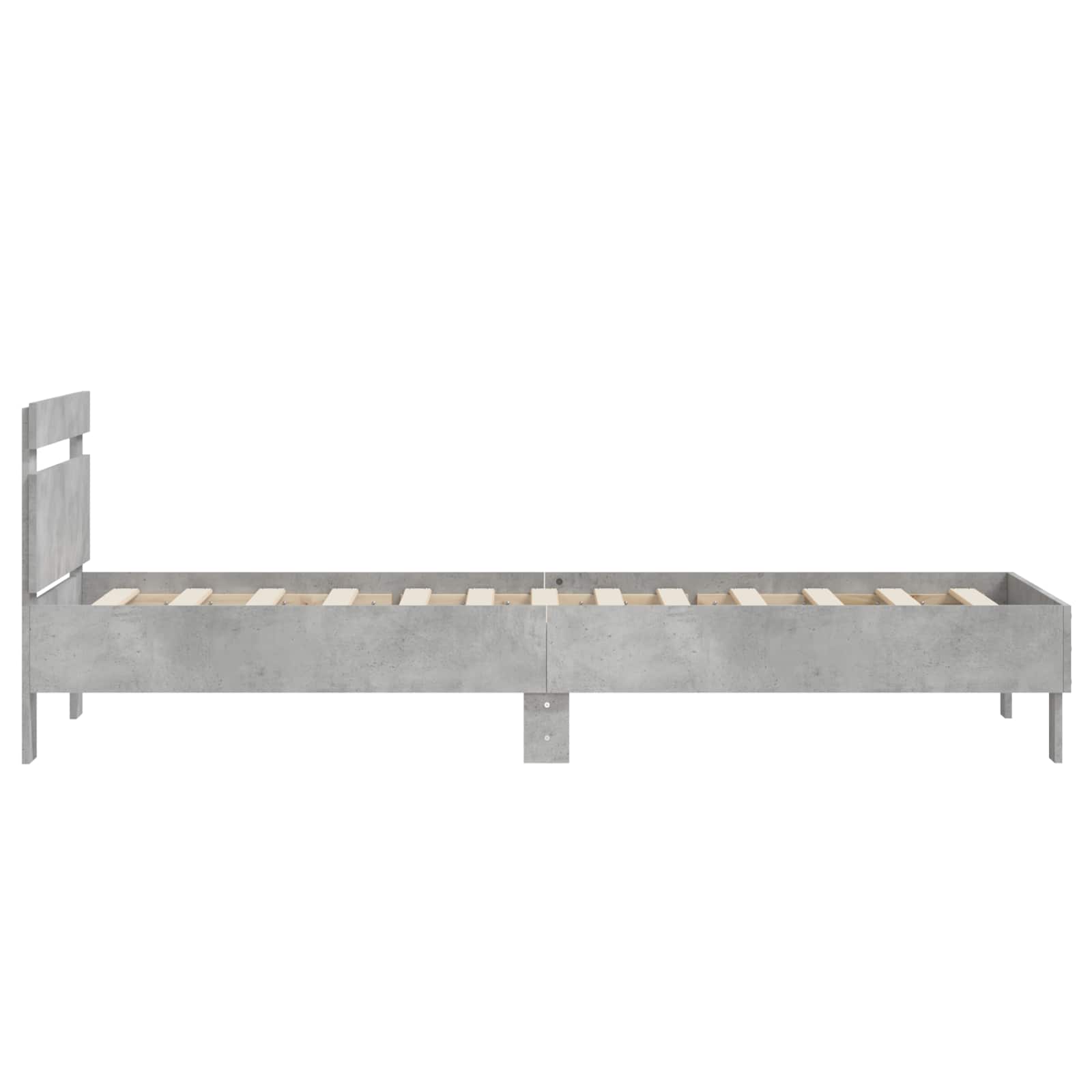 vidaXL Bettgestell mit Kopfteil Betongrau 80 x 200 cm Holzwerkstoff
