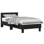 vidaXL Bettgestell mit Kopfteil Schwarze Eiche 80 x 200 cm