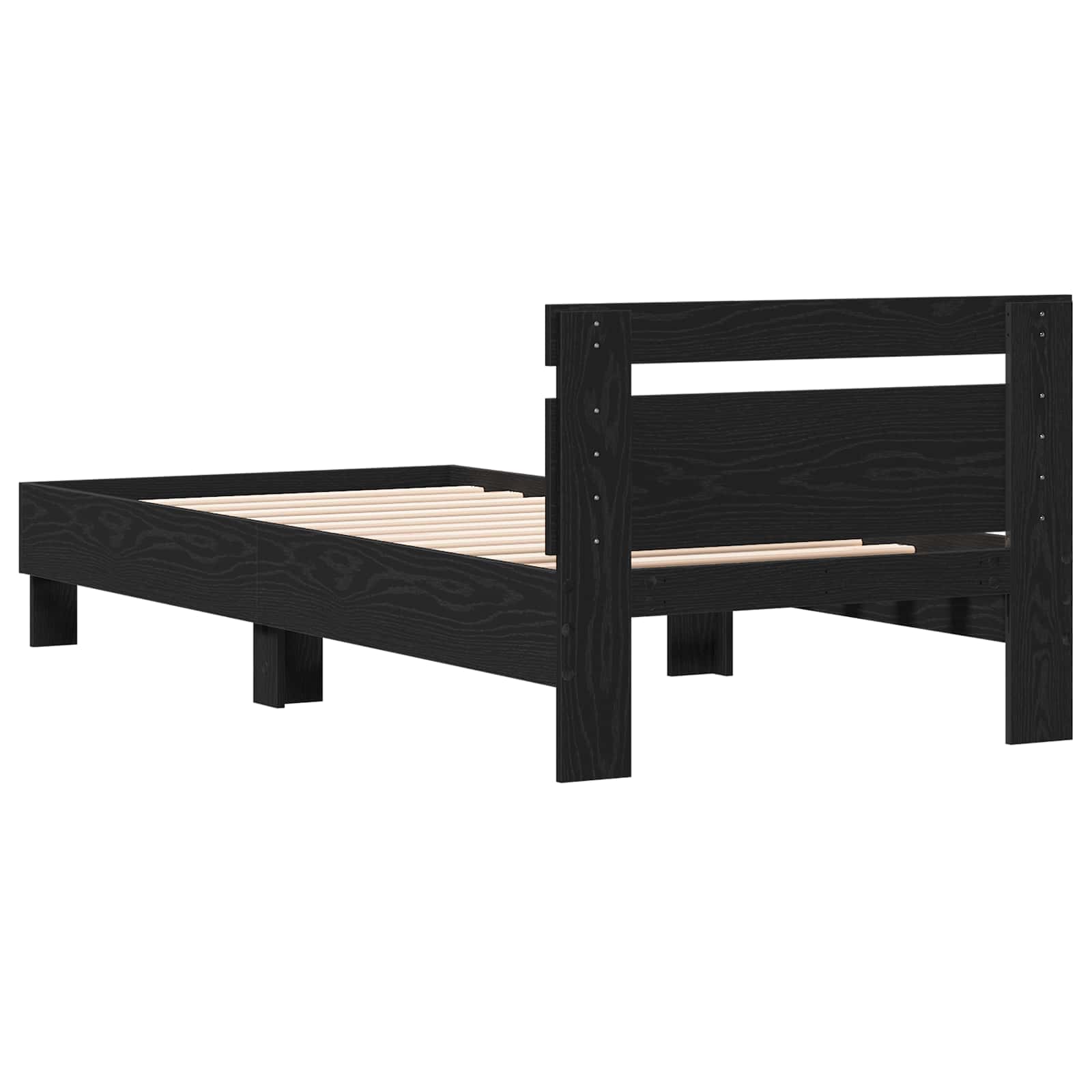vidaXL Bettgestell mit Kopfteil Schwarze Eiche 80 x 200 cm