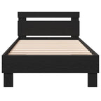 vidaXL Bettgestell mit Kopfteil Schwarze Eiche 80 x 200 cm