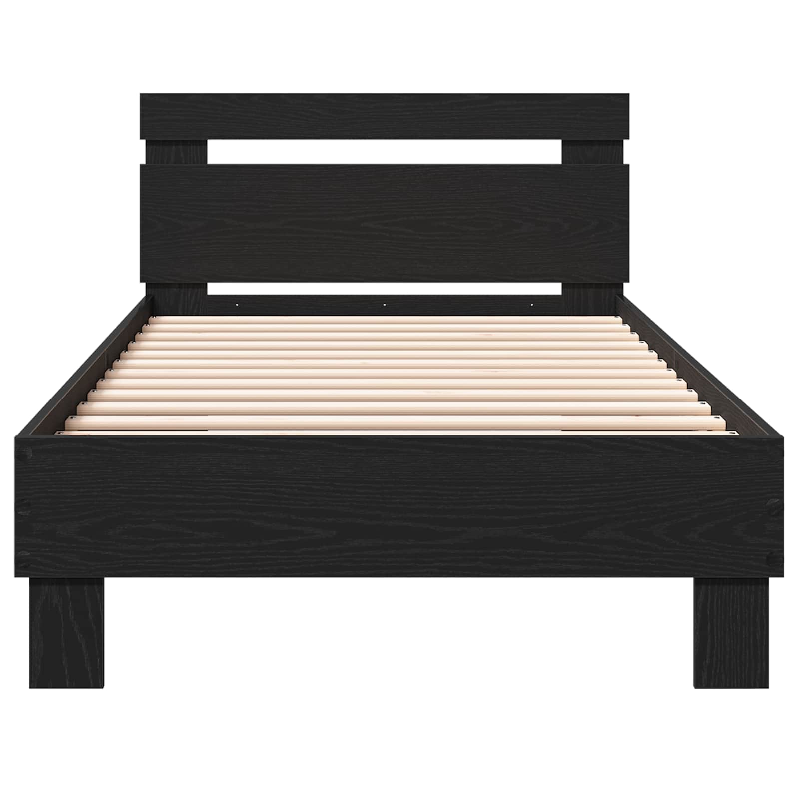 vidaXL Bettgestell mit Kopfteil Schwarze Eiche 80 x 200 cm