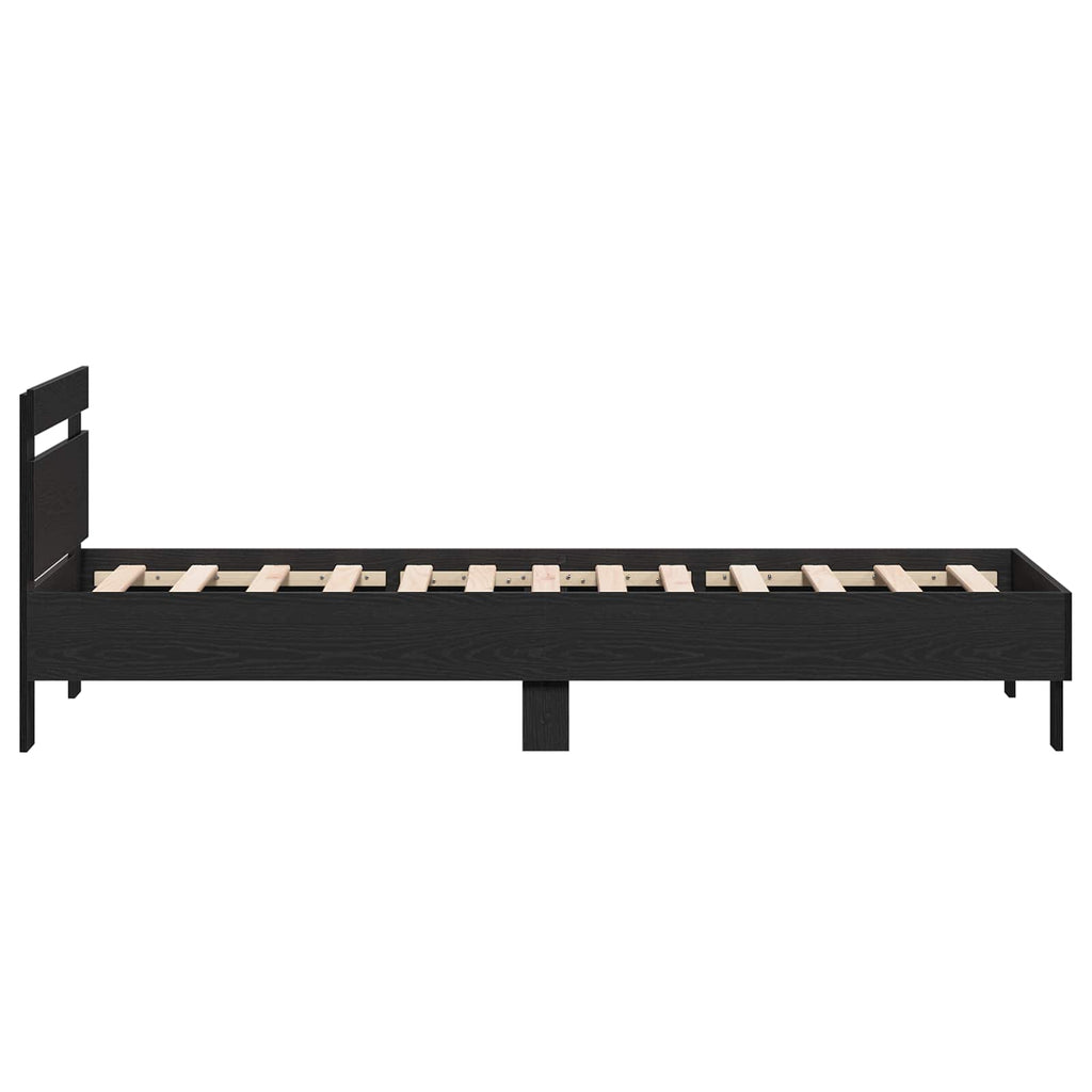vidaXL Bettgestell mit Kopfteil Schwarze Eiche 80 x 200 cm