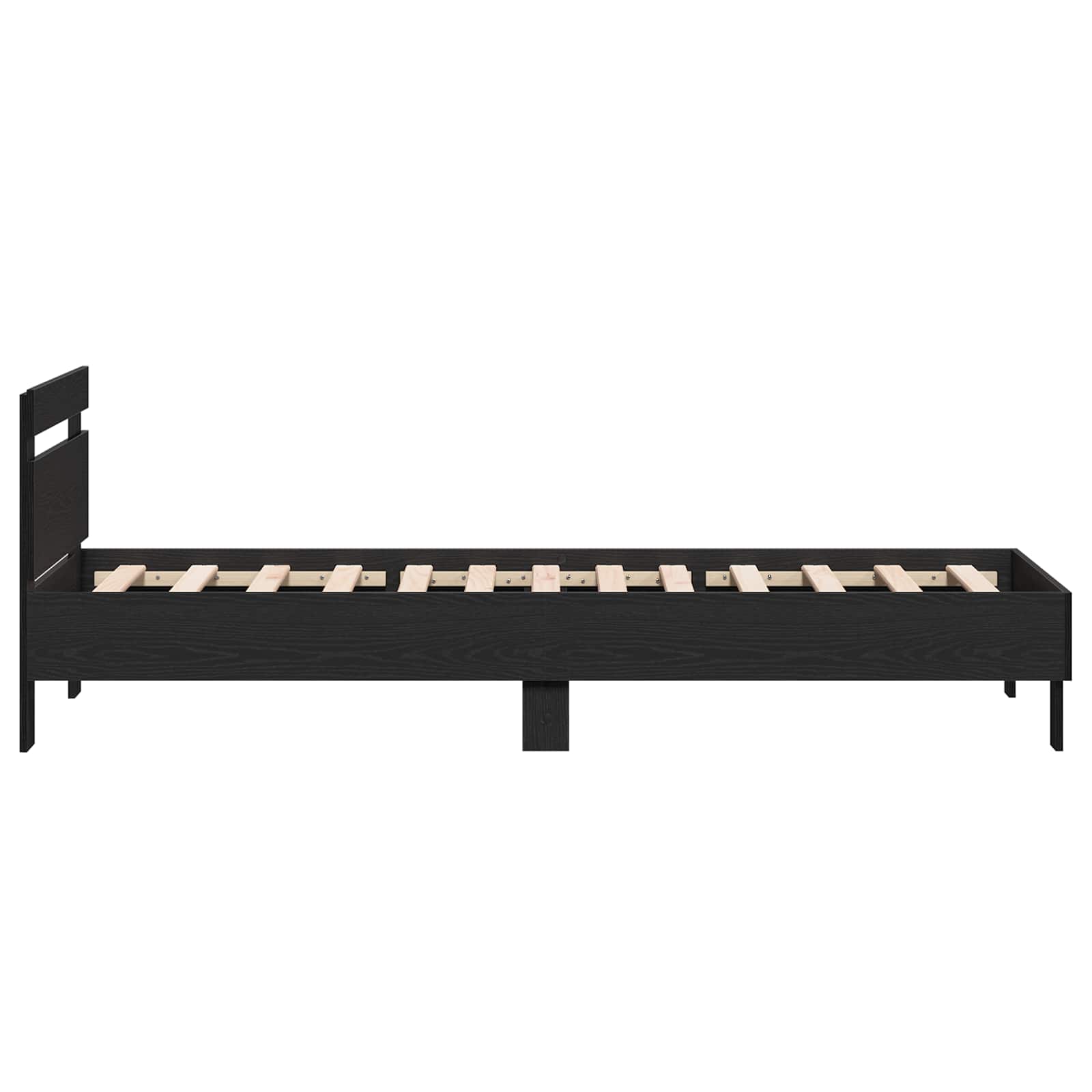 vidaXL Bettgestell mit Kopfteil Schwarze Eiche 80 x 200 cm