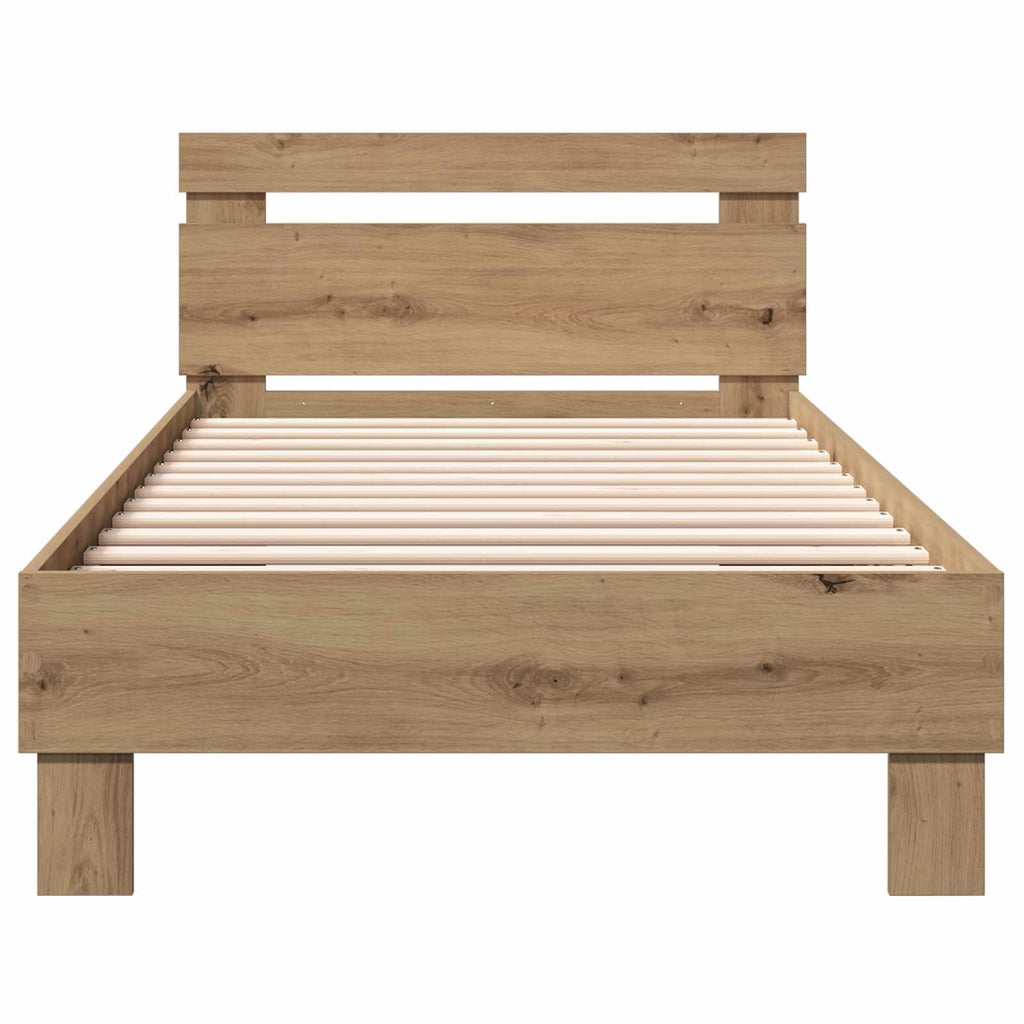 vidaXL Bettgestell mit Kopfteil Artisan-Eiche 80 x 200 cm