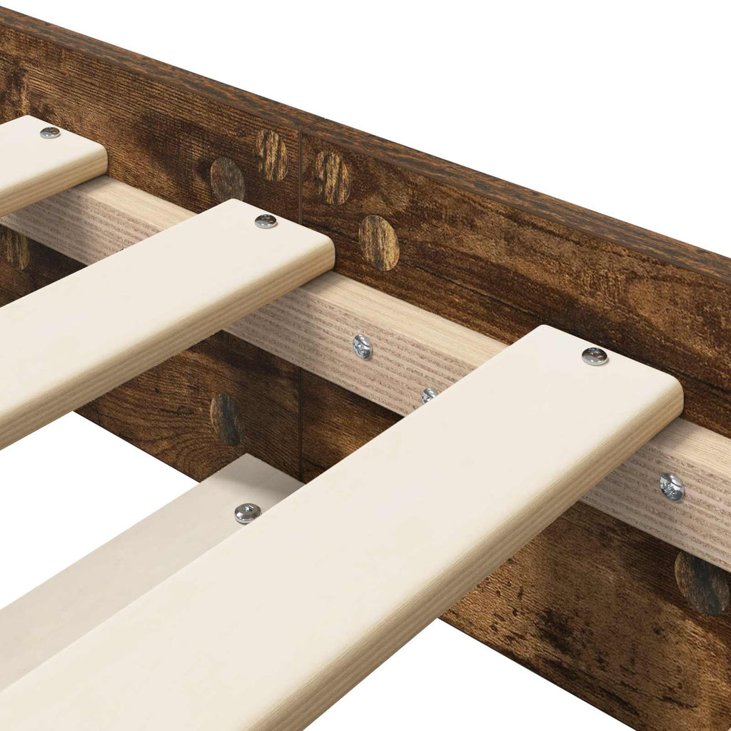 vidaXL Bettrahmen Geräucherte Eiche 80 x 200 cm Holzwerkstoff