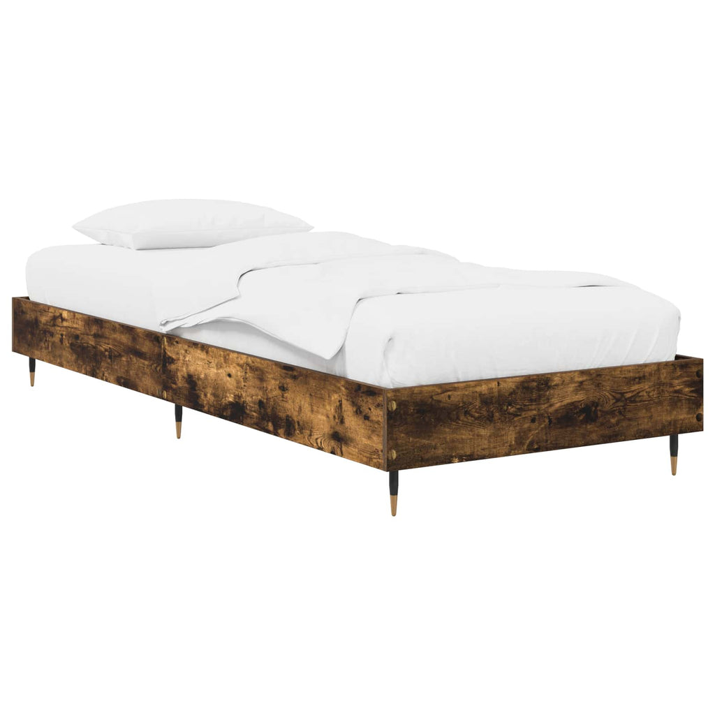 vidaXL Bettrahmen Geräucherte Eiche 80 x 200 cm Holzwerkstoff