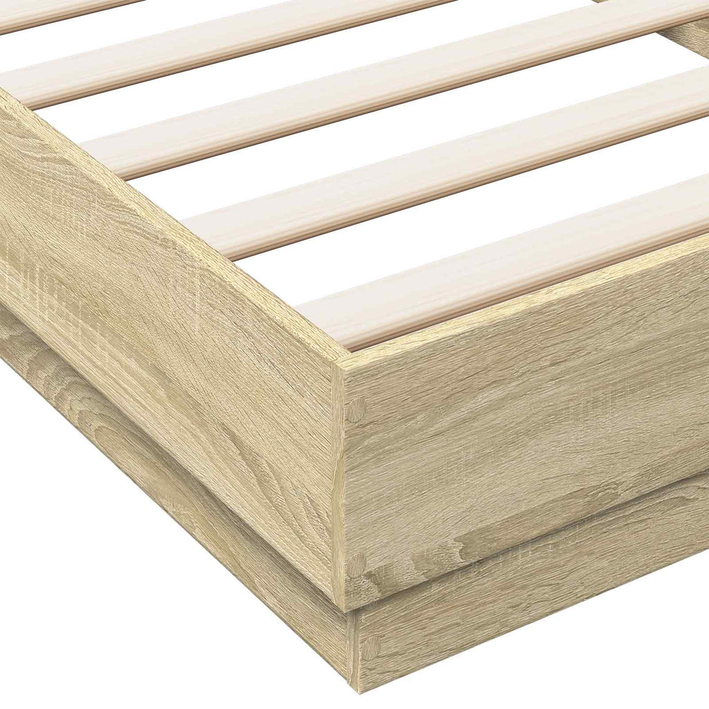 vidaXL Bodenbettgestell Sonoma-Eiche 80 x 200 cm Holzwerkstoff