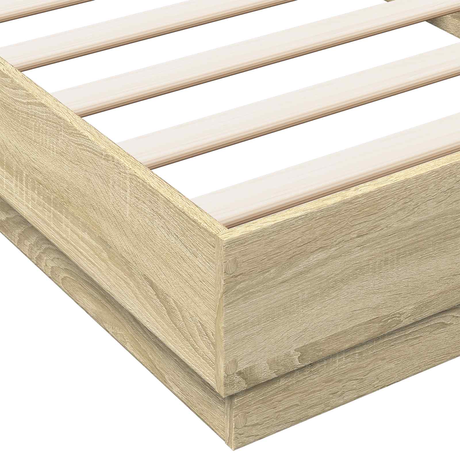 vidaXL Bodenbettgestell Sonoma-Eiche 80 x 200 cm Holzwerkstoff