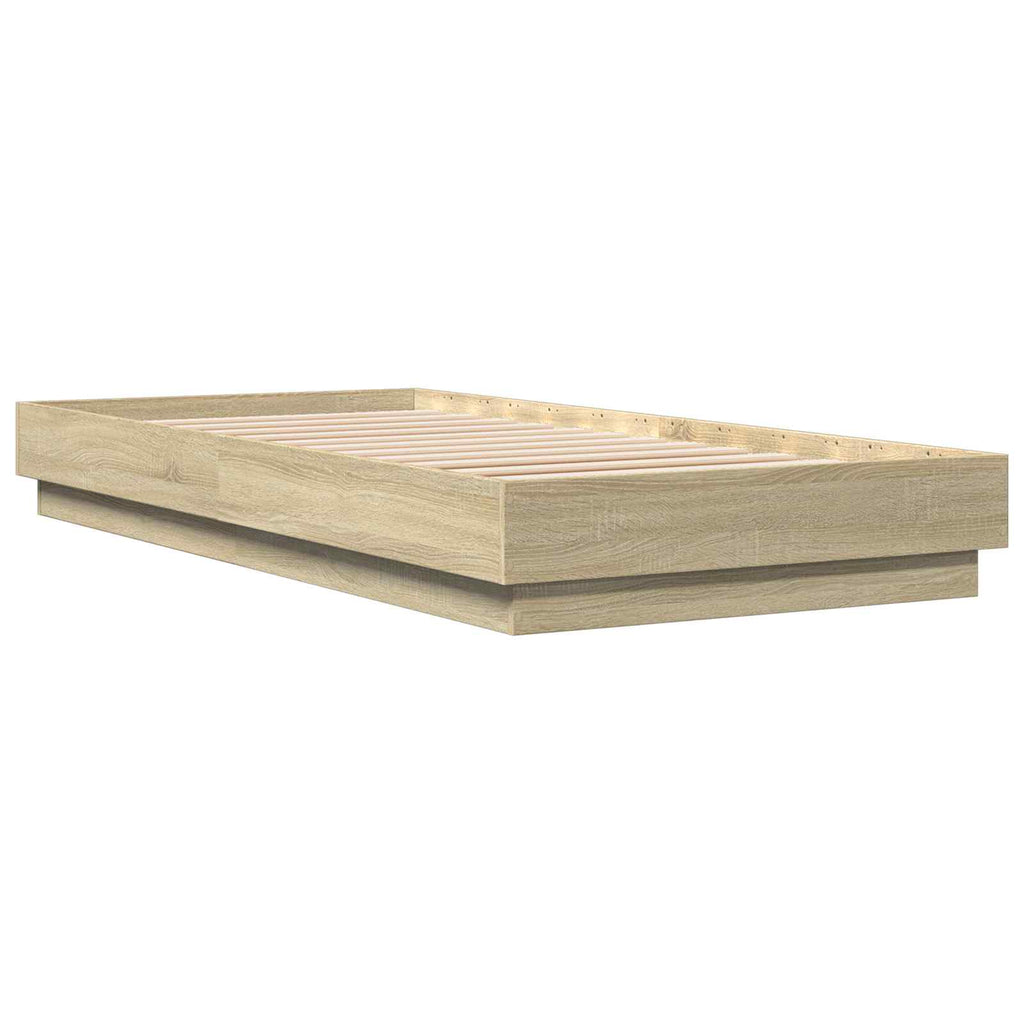 vidaXL Bodenbettgestell Sonoma-Eiche 80 x 200 cm Holzwerkstoff