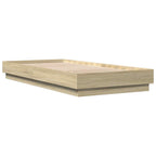 vidaXL Bodenbettgestell Sonoma-Eiche 80 x 200 cm Holzwerkstoff