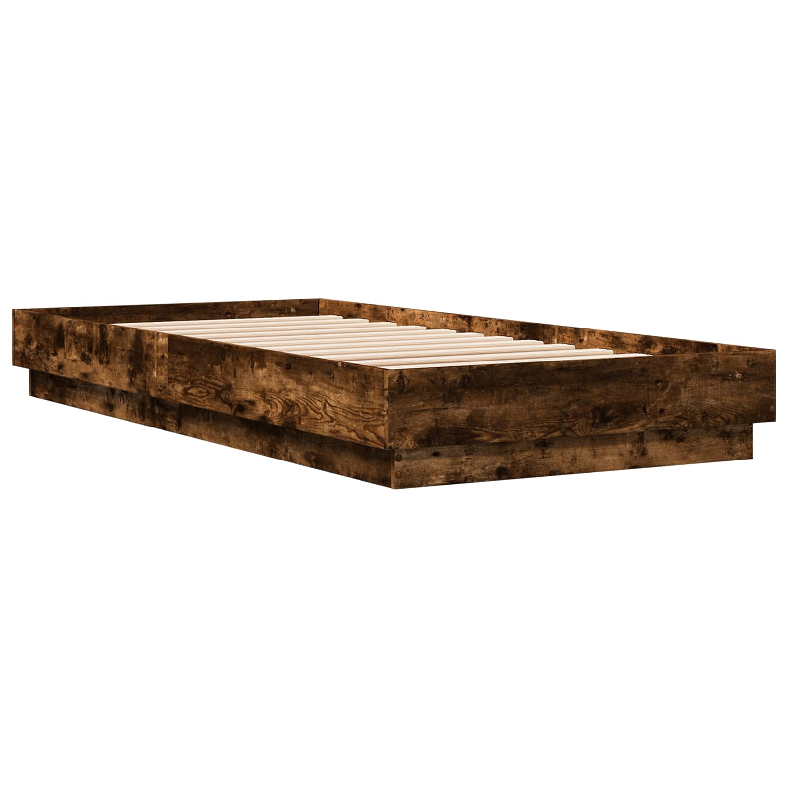 vidaXL Bodenbettgestell Geräucherte Eiche 80 x 200 cm Holzwerkstoff