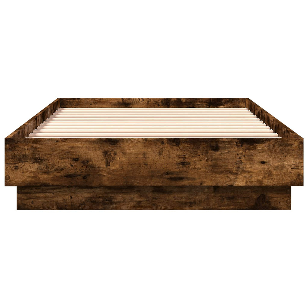 vidaXL Bodenbettgestell Geräucherte Eiche 80 x 200 cm Holzwerkstoff