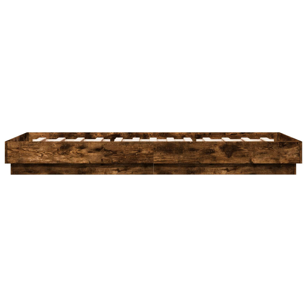 vidaXL Bodenbettgestell Geräucherte Eiche 80 x 200 cm Holzwerkstoff