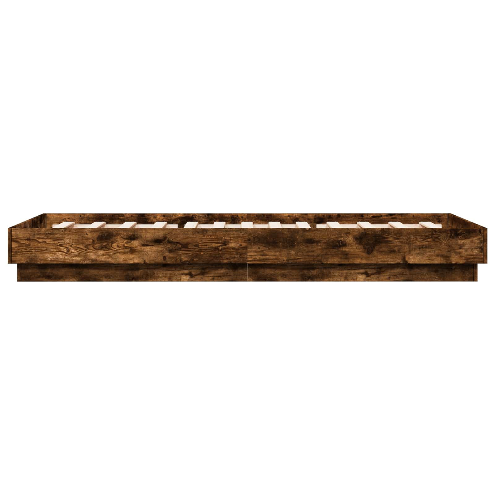 vidaXL Bodenbettgestell Geräucherte Eiche 80 x 200 cm Holzwerkstoff