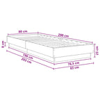 vidaXL Bodenbettgestell Altholz 80 x 200 cm Holzwerkstoff
