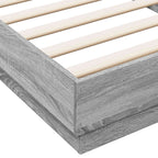 vidaXL Bodenbettgestell Grau Sonoma 80 x 200 cm Holzwerkstoff