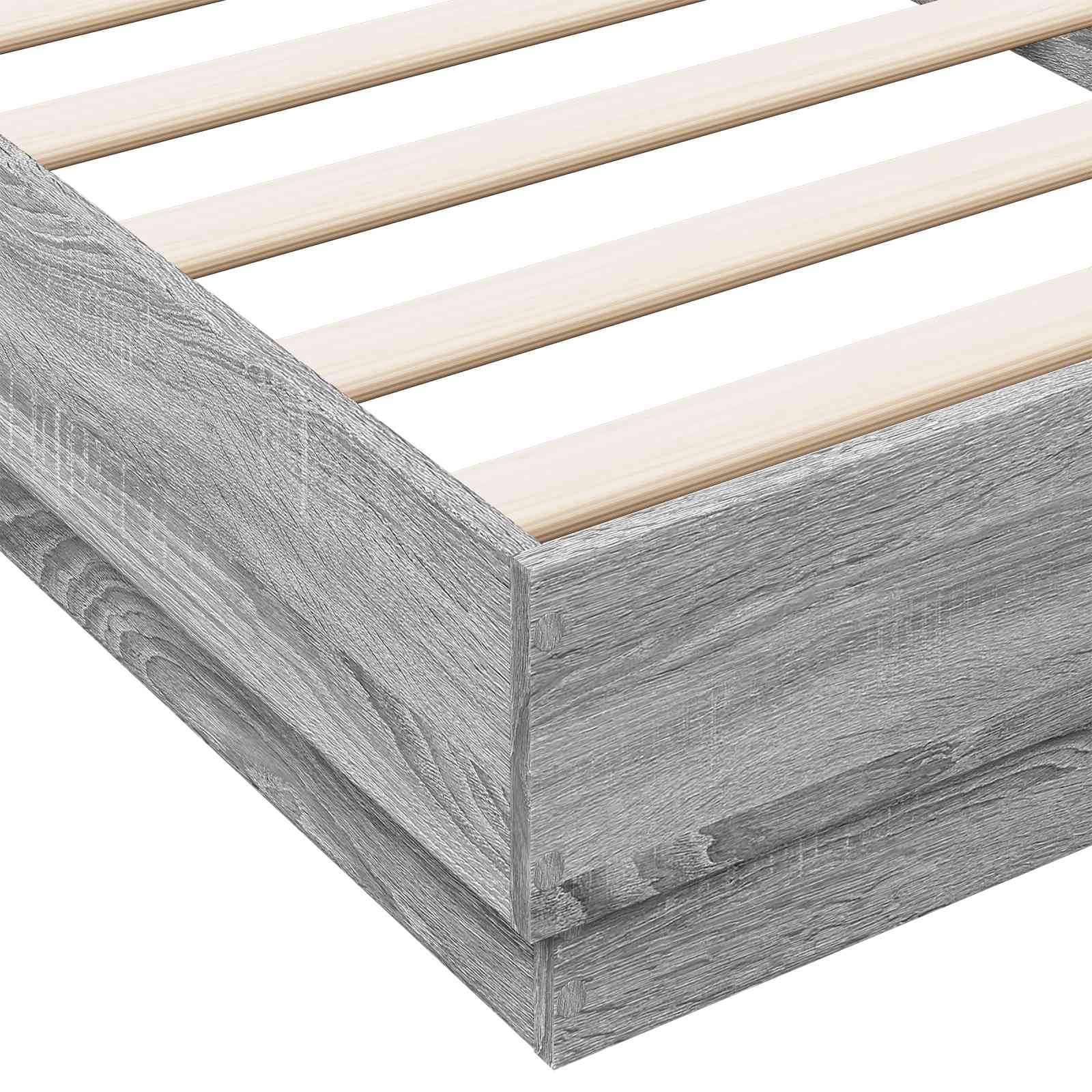 vidaXL Bodenbettgestell Grau Sonoma 80 x 200 cm Holzwerkstoff