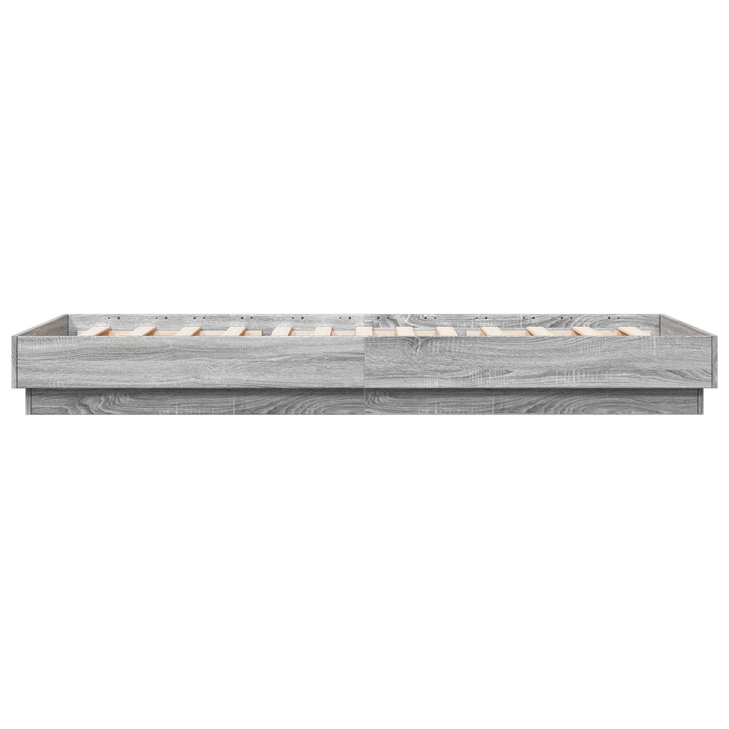 vidaXL Bodenbettgestell Grau Sonoma 80 x 200 cm Holzwerkstoff