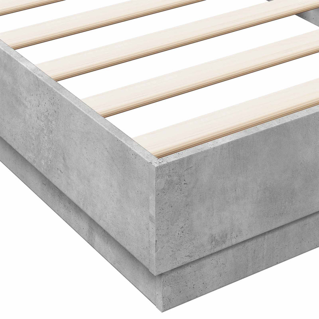vidaXL Bodenbettgestell Betongrau 80 x 200 cm Holzwerkstoff