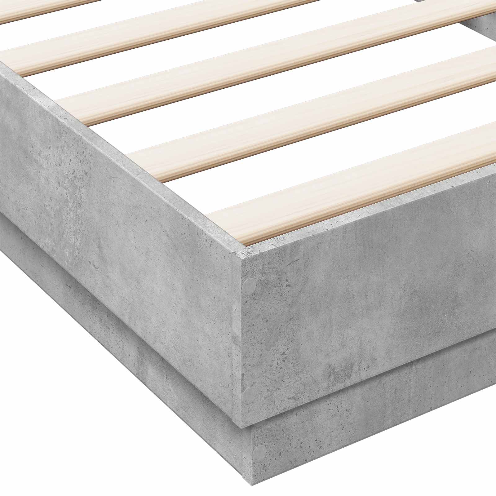 vidaXL Bodenbettgestell Betongrau 80 x 200 cm Holzwerkstoff