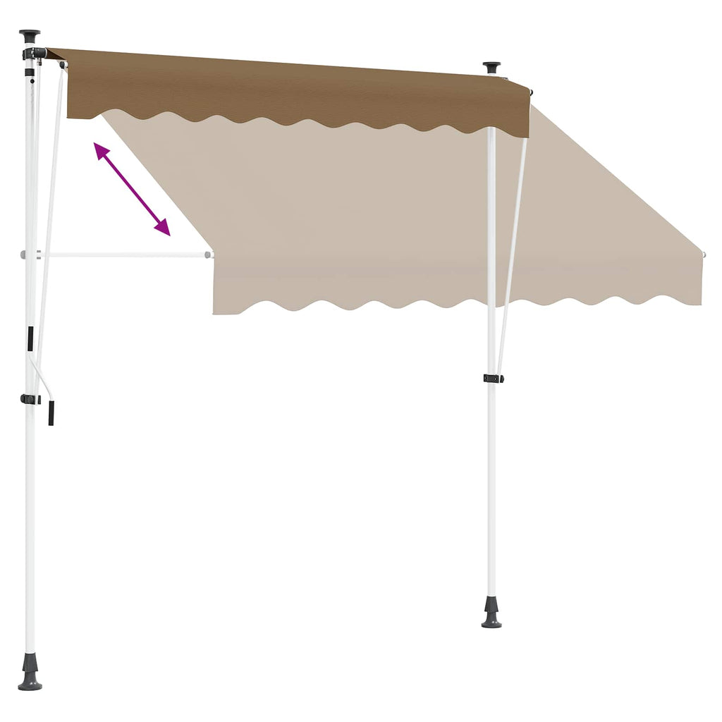 vidaXL Manuell einziehbare Markise Beige 100 cm