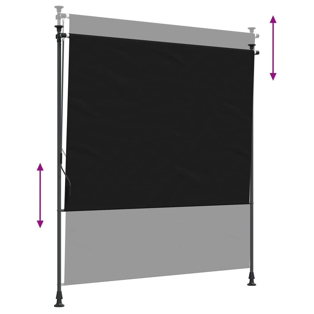 vidaXL Outdoor Rollo Schwarz 100 x 270 cm