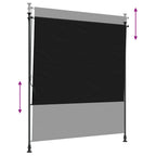 vidaXL Outdoor Rollo Schwarz 100 x 270 cm