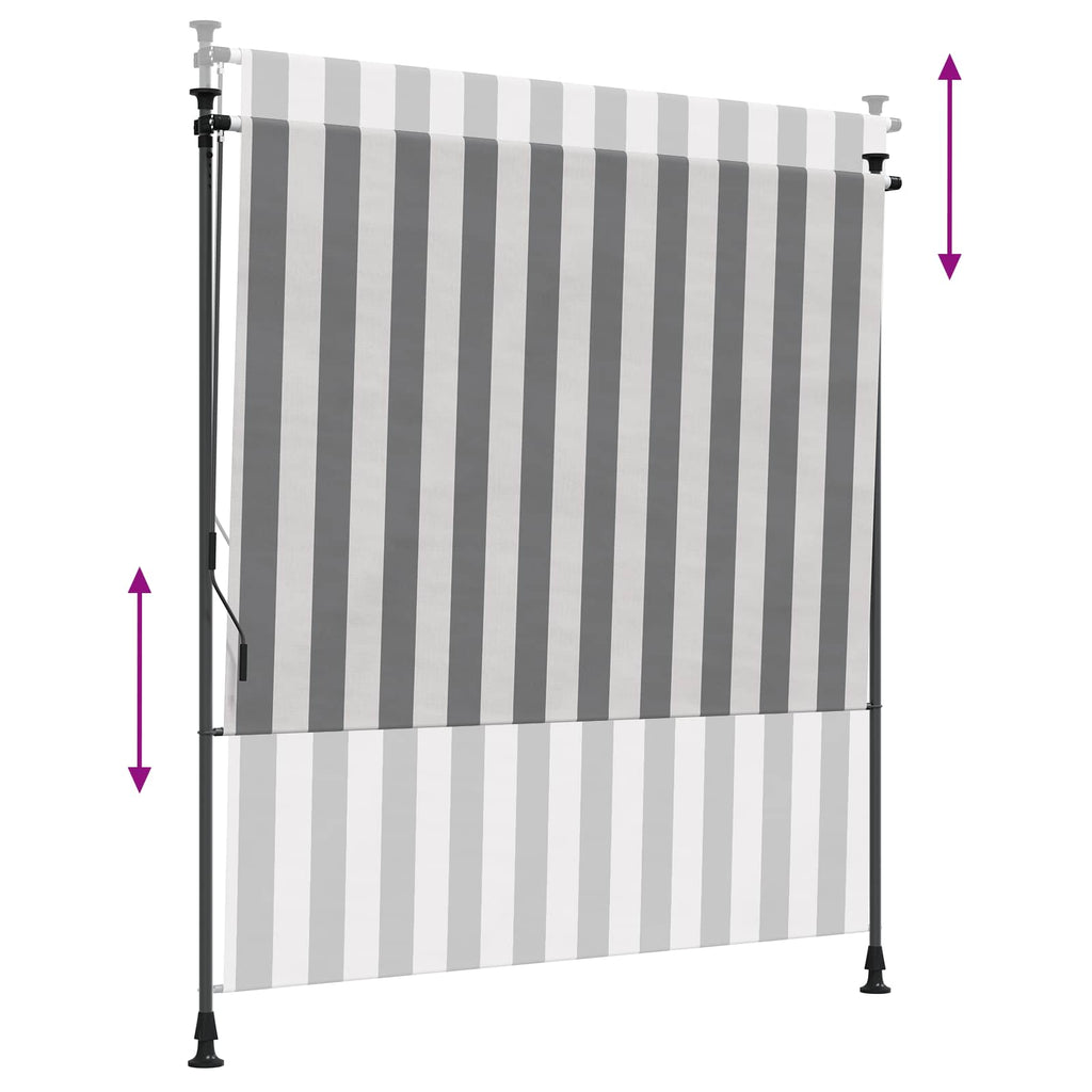 vidaXL Outdoor Rollo Anthrazit und Weiß 100 x 270 cm