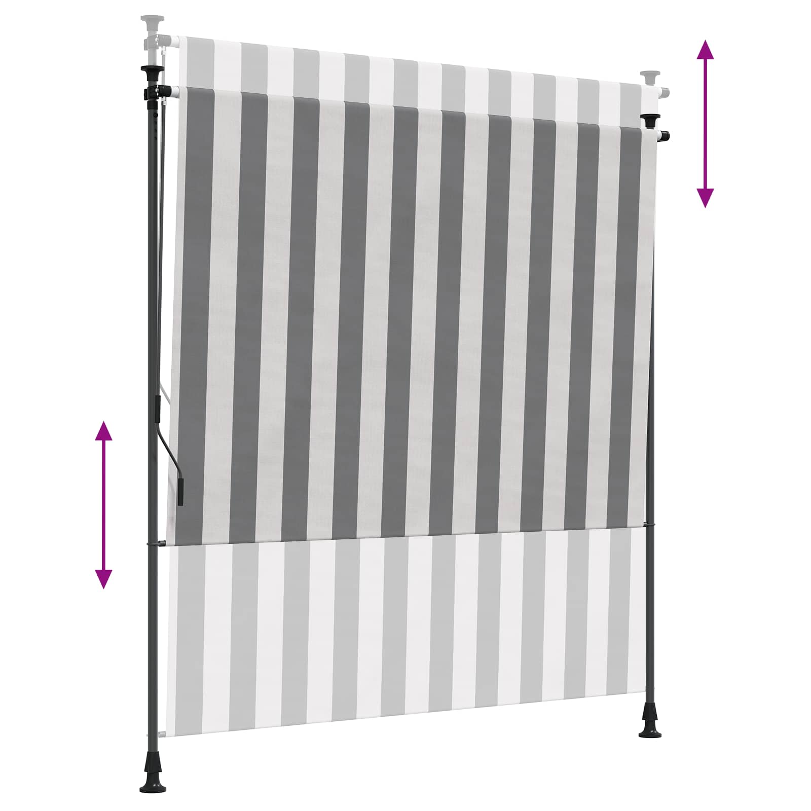 vidaXL Outdoor Rollo Anthrazit und Weiß 100 x 270 cm