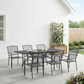 vidaXL Garten Essgruppe 7 pcs Anthrazit 212 x 90 x 76 cm