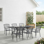vidaXL Garten Essgruppe 7 pcs Anthrazit 212 x 90 x 76 cm