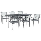 vidaXL Garten Essgruppe 7 pcs Anthrazit 212 x 90 x 76 cm