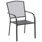 vidaXL Garten Essgruppe 7 pcs Anthrazit 212 x 90 x 76 cm