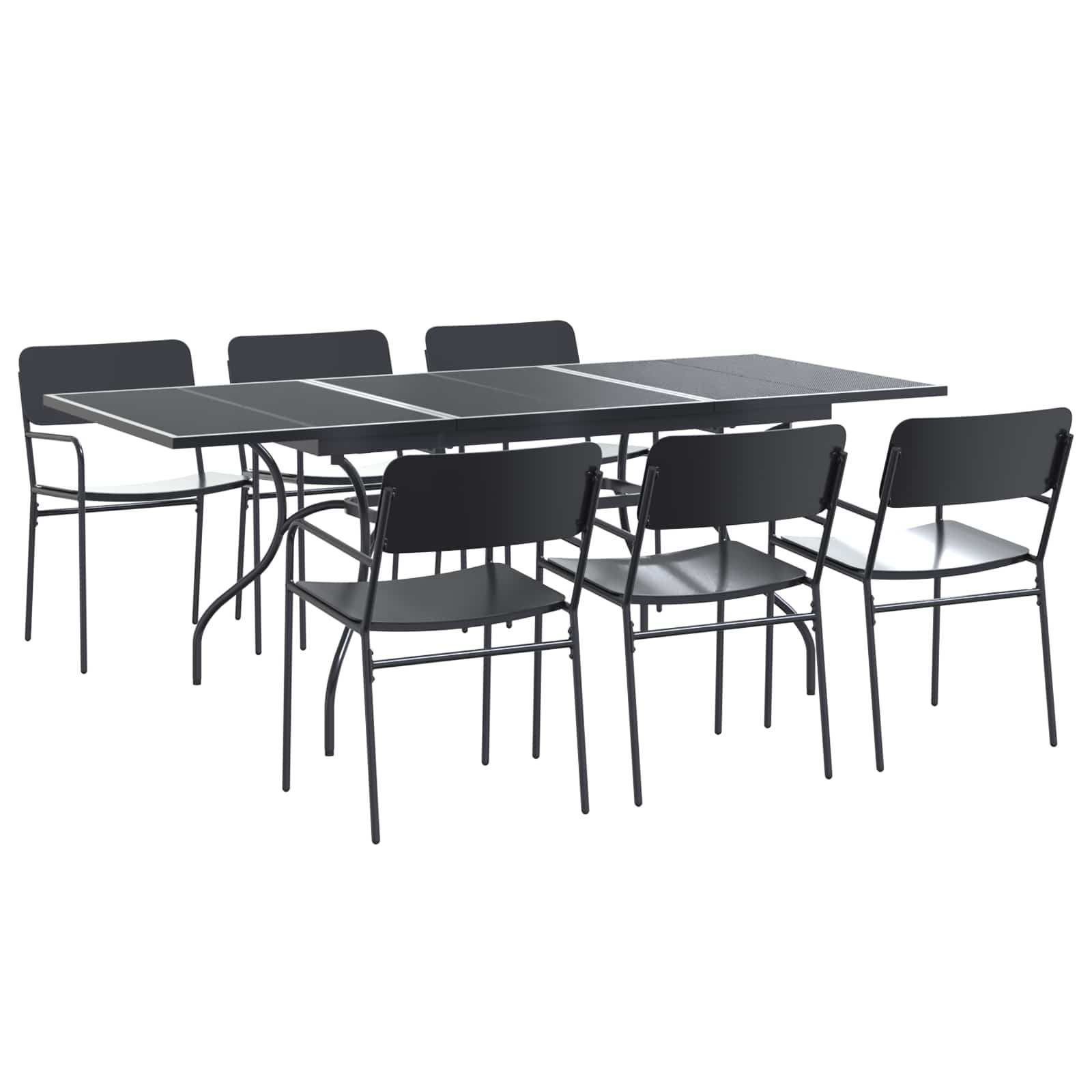 vidaXL Garten Essgruppe 7 pcs Anthrazit Stahl
