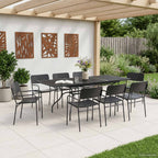 vidaXL Garten Essgruppe 9 pcs Anthrazit Stahl