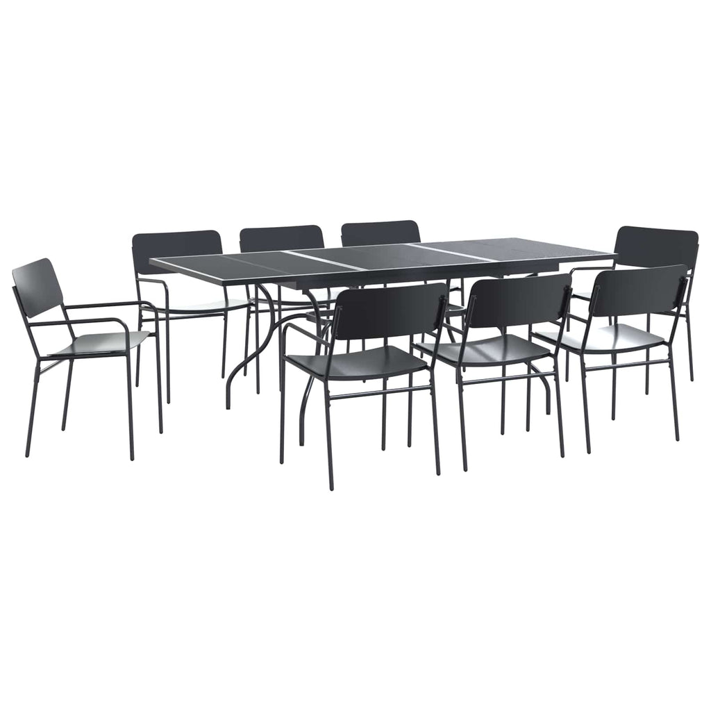 vidaXL Garten Essgruppe 9 pcs Anthrazit Stahl