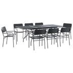 vidaXL Garten Essgruppe 9 pcs Anthrazit Stahl