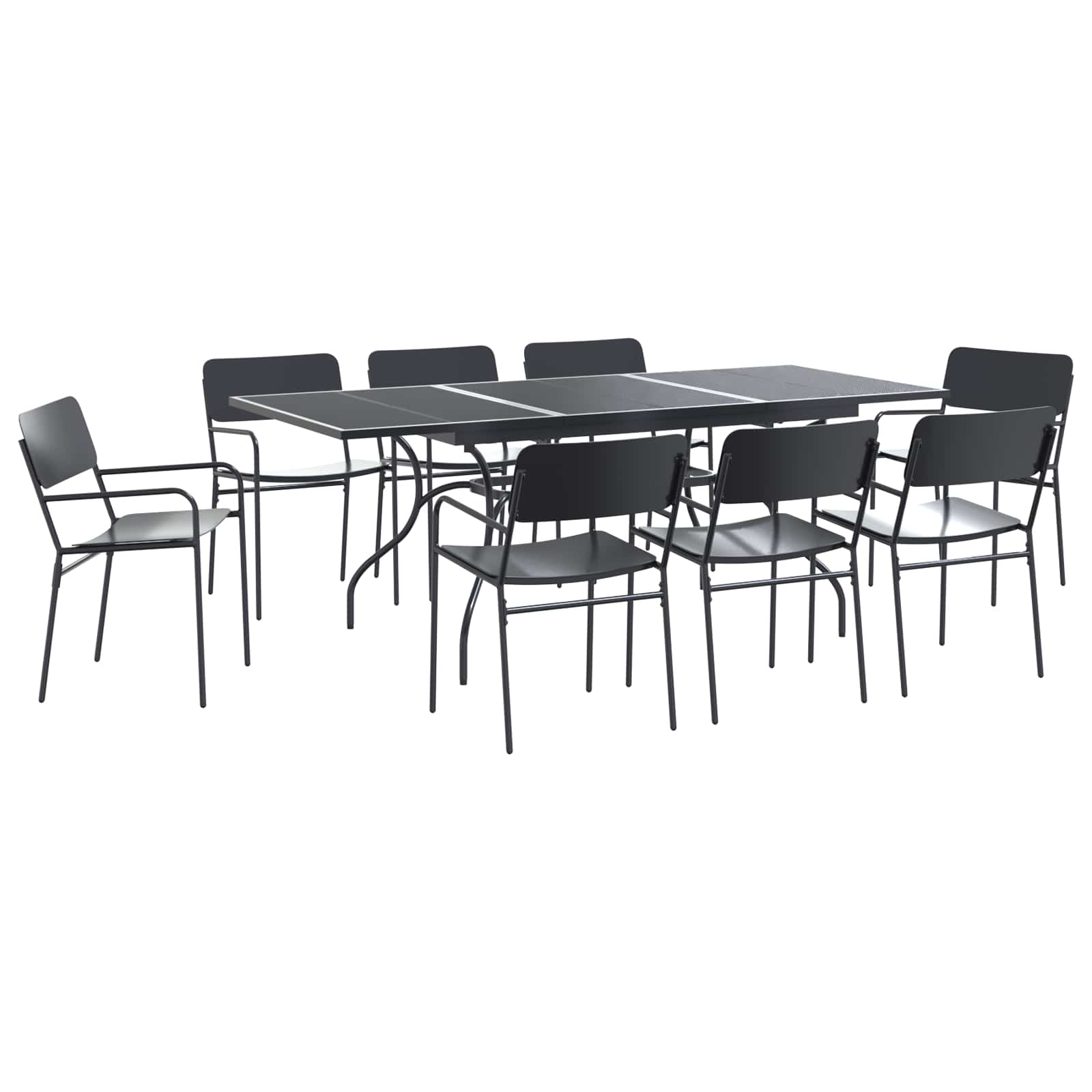 vidaXL Garten Essgruppe 9 pcs Anthrazit Stahl