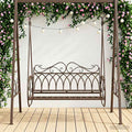 vidaXL Schaukelbank Stahl 112 x 60 x 126,5 cm Antikbraun