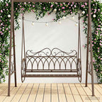 vidaXL Schaukelbank Stahl 112 x 60 x 126,5 cm Antikbraun