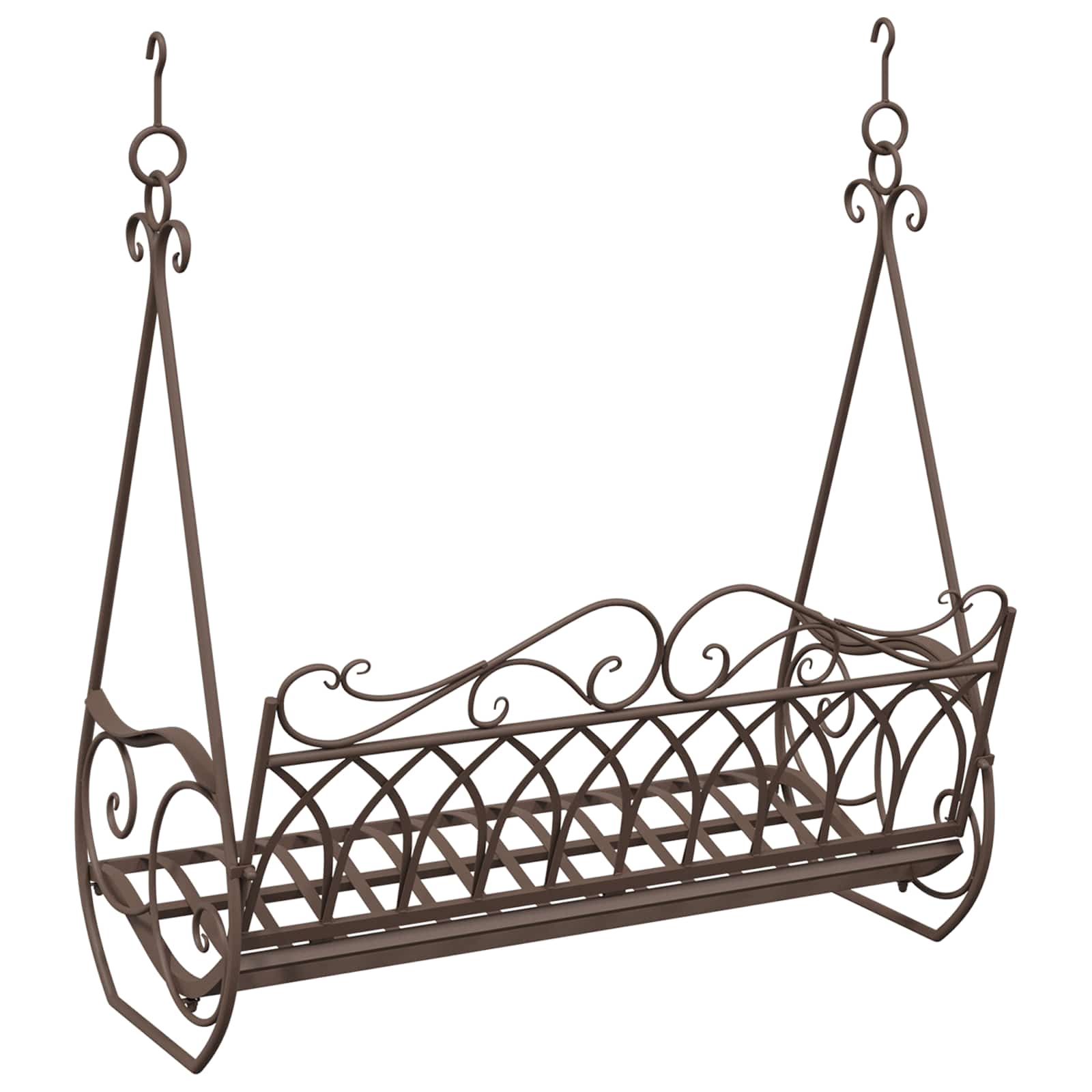 vidaXL Schaukelbank Stahl 112 x 60 x 126,5 cm Antikbraun